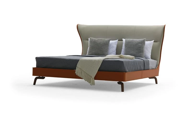 Villa Bedroom King Bed Base Headboard Nightstand and Bed End Bench-5