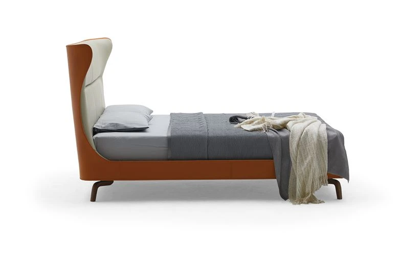 Villa Bedroom King Bed Base Headboard Nightstand and Bed End Bench-7