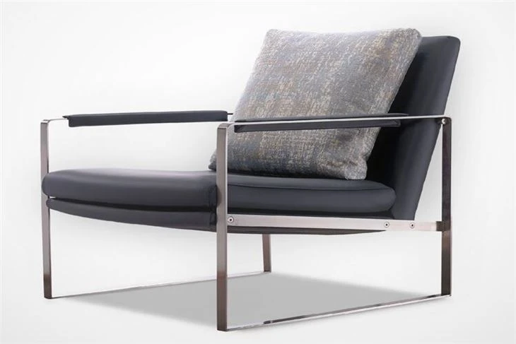 Custom Hotel Metal Frame Chair Leather Lounge Chair
