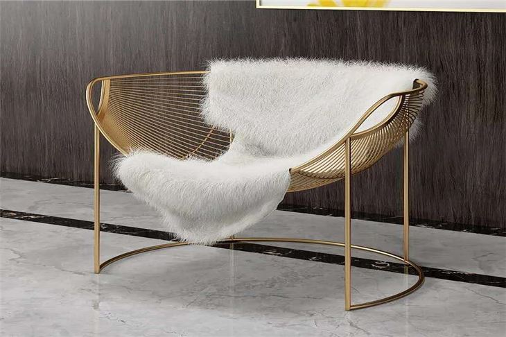 Custom Hotel Lobby Brass Chair